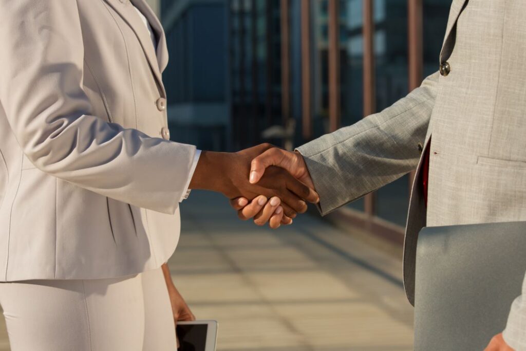 handshake between two business people