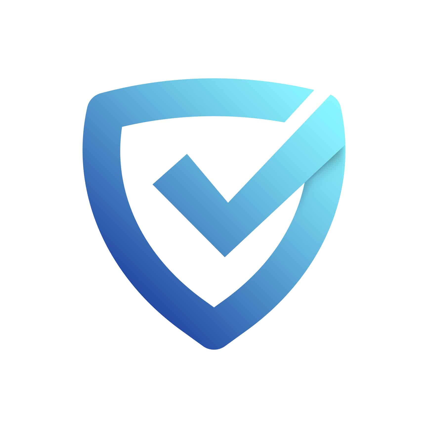 Blue tick white background